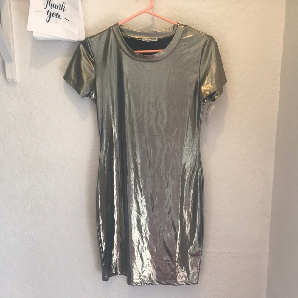 Metallic Short Sleeve Dress